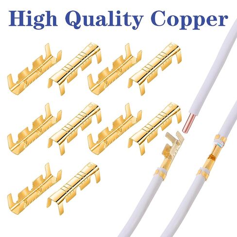 200Pcs U Shape Copper Ring Terminals, Brass Crimp Terminals Connector Open Barrel Crimp Terminal Non-Insulated Cable Wire Spade Electric Butt Connector ​for Electricity Automotive in Saudi Arabia