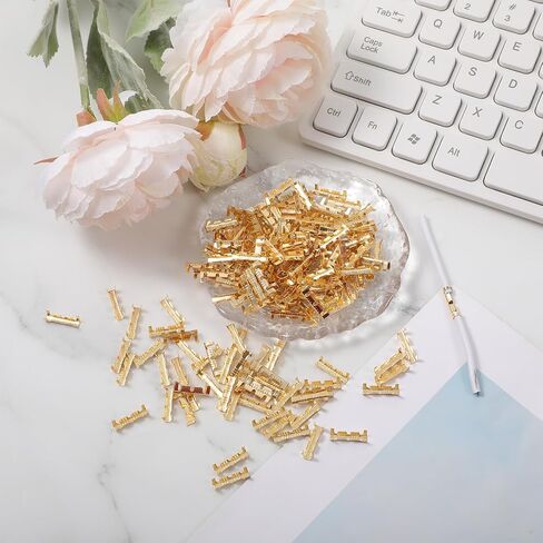 200Pcs U Shape Copper Ring Terminals, Brass Crimp Terminals Connector Open Barrel Crimp Terminal Non-Insulated Cable Wire Spade Electric Butt Connector ​for Electricity Automotive in Saudi Arabia