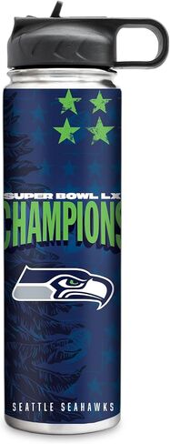 Rico Industries NFL Football Seattle Seahawks 2026 Super Bowl LX Champions 22oz Stainless Steel Tumbler with Lid - Great For Coffee, Tea, Water or Cocktails in Saudi Arabia