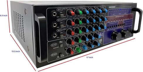 مضخم خلط الكاريوكي الاحترافي SINGTRONIC KA-2000DSP بقدرة 3000 وات | HDMI، بلوتوث، معادل DSP وتسجيل | نظام الصوت الرقمي DJ/KJ in Kuwait