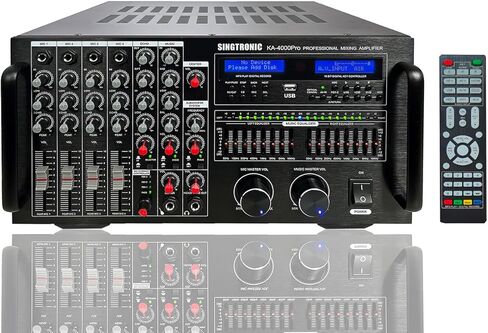 وحدة تحكم رقمية احترافية من SINGTRONIC KA-4000Pro DJ/KJ بقدرة 4000 وات DSP مضخم خلط كاريوكي، وظيفة HDMI، وظيفة التسجيل، وظيفة المعادل، وظيفة بلوتوث إرسال/استقبال من الأجهزة الذكية in Kuwait