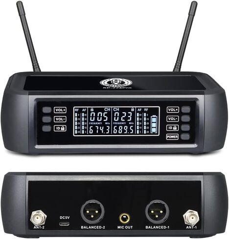 نظام ميكروفون لاسلكي رقمي قابل للشحن من SINGTRONIC SP-224Pro | بطارية ليثيوم مدمجة، مضادة للعواء، لا حاجة لمنفذ طاقة، ميكروفون كاريوكي بدون استخدام اليدين للاستخدام في الهواء الطلق in Kuwait