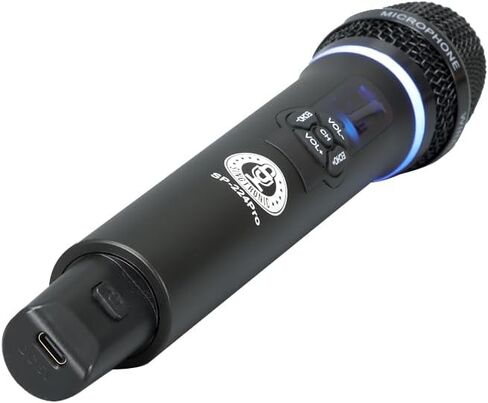 نظام ميكروفون لاسلكي رقمي قابل للشحن من SINGTRONIC SP-224Pro | بطارية ليثيوم مدمجة، مضادة للعواء، لا حاجة لمنفذ طاقة، ميكروفون كاريوكي بدون استخدام اليدين للاستخدام في الهواء الطلق in Kuwait