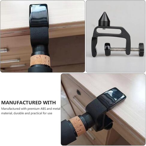 Cabilock Clarinet Desktop Bracket Clamp Black, Multifunctional Clarinet Storage Holder and Fixing Clamp for Cork Grinding, Universal Woodwind Instrument Accessory in Saudi Arabia