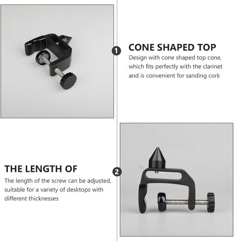 Cabilock Clarinet Desktop Bracket Clamp Black, Multifunctional Clarinet Storage Holder and Fixing Clamp for Cork Grinding, Universal Woodwind Instrument Accessory in Saudi Arabia