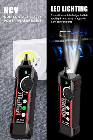 NF-8209S RJ45 Network Cable Tester Ethernet Tester with PoE/NCV Cable Length Test, Port Flashing, CAT5, CAT6, CAT7 and CAT6a Anti-Interference Scanner LAN Line Tracer Network Toner Tool in Kuwait