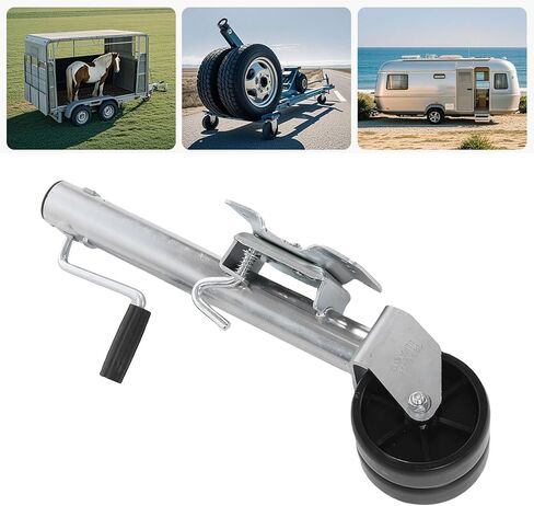 جاك مقطورة القارب، جاك دوار بسعة 1500 رطل مع عجلة مزدوجة ومقبض مريح، جاك لسان مقطورة رفع 254 مم لخيول RV ومقطورات المرافق in Kuwait