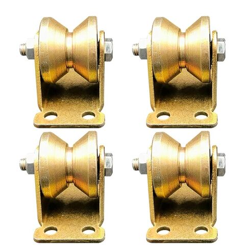 4X Heavy Duty V Shaped Steel Pulley Wheels Swivel Casters for Sliding Doors Robust Caster Wheels Metal Cable Wheel Durable Track Rollers for Crane Systems in Saudi Arabia