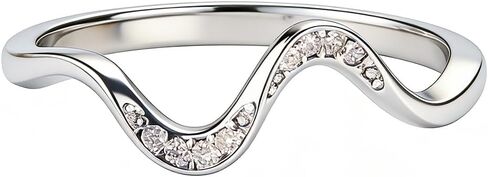 Simple Waved Shape Stackable Anniversary Wedding Band Promise Ring for Women Men 925 Sterling Silver Plated Minimalist Ocean Twisted Wave Rings Knuckle Band Comfort Fit Finger Ring (size 7) in Saudi Arabia