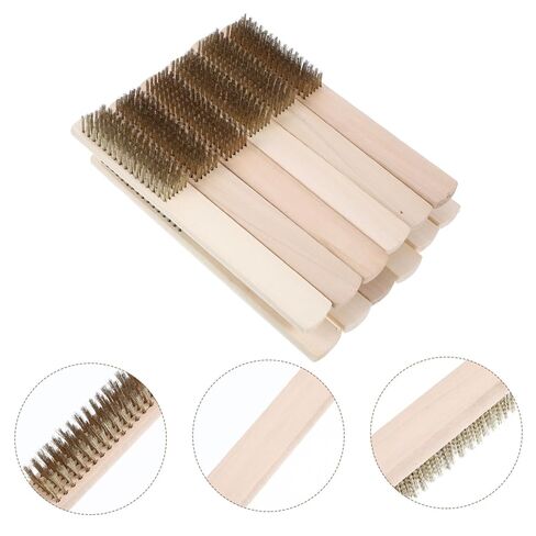 FOMIYES 12pcs Copper Plated Steel Wire Brush Handles for Rust Removal Jewelry Cleaning and Polishing Tools Brass Brush Kit for Various in Saudi Arabia