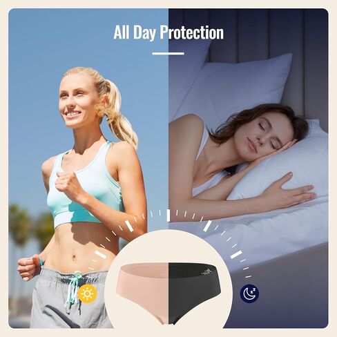Carer Period Underwear for Women Heavy Flow Womens Leak Proof Menstrual Underwear 50-100ml Absorbent Period Panties Reusable Washable Incontinence Briefs, 2pk-M (Black/Beige) in Saudi Arabia