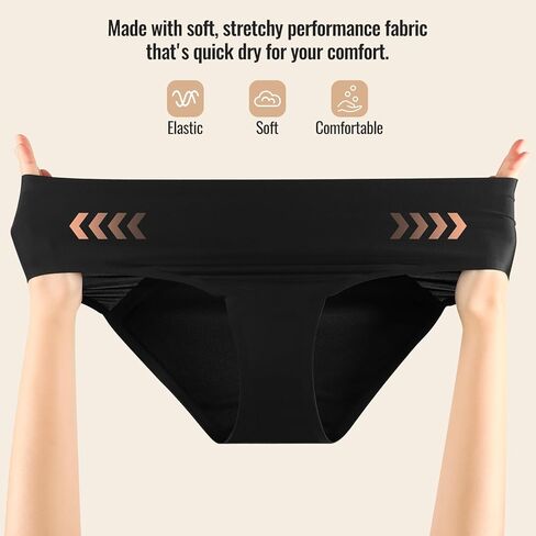 Carer Period Underwear for Women Heavy Flow Womens Leak Proof Menstrual Underwear 50-100ml Absorbent Period Panties Reusable Washable Incontinence Briefs, 2pk-M (Black/Beige) in Saudi Arabia