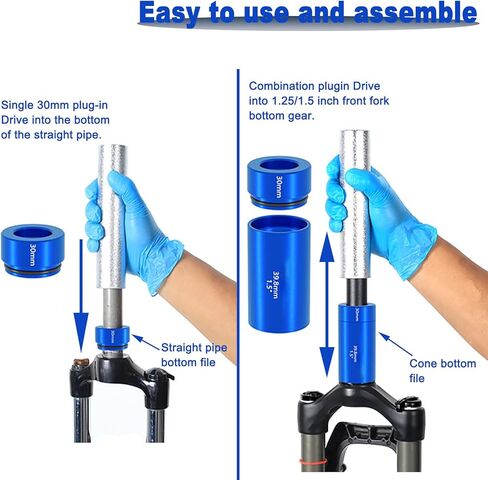 Bike Fork Crown Race Setting Tool, 3PCS Bicycle Fork Nut Setting Installer, Aluminum Alloy Bicycle Repairing Front Fork Setter Kit for 28.6mm Outside Diameter Front Fork in Kuwait