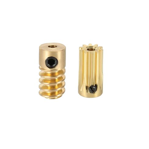 uxcell Worm Gear Set 20T 0.5 Module 20:1 Reduction Rate, Right Rotation Drive Gear Box Wheel Reduce Transmission Part (Brass Gear-4mm Bore, Brass Rod 6mm Bore) in Saudi Arabia