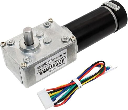 CHW-GW4058-3162 Hall Encoder Worm Wheel and Worm Reduction Motor Applied to Robots Automation Equipment DC12V 24V(12V 18rpm i212,Motor) in Kuwait