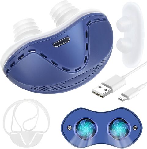 Anti Snore Device,Double Vortex Electric Double Vortex Snoring Solution,Mini Portable Stop Snoring Devices Stopper,Adjustable Wind Speed Snoring Prevention Nasal Dilators,Up to 8 Hours (Blue-2) in Kuwait