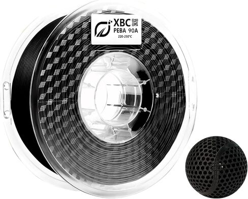 PEBA 3D Printer Filament 1.75mm, High Rebound 90A Flexible Filament, Faster Printing Speed and Lighterweight, Adjustable Flexibility for Functional Prototypes, Wearables (Black, 800g) in Saudi Arabia