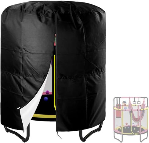 Trampoline Cover for 60in Kids Trampoline Waterproof Oxford Fabric Round Trampoline Cover with Drawstring and Zipper for Outdoor Indoor (Black, 60in) in Kuwait