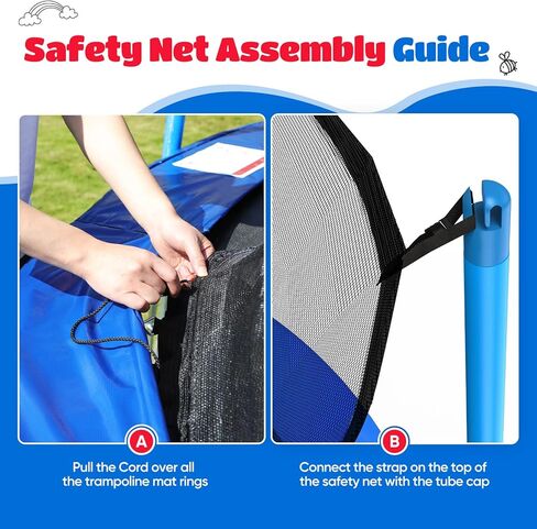 شبكة ترامبولين ORCC - شبكة ترامبولين بديلة لـ 6-8 أقطاب مستقيمة - ترامبولين بإطار دائري 10FT 12FT 14FT 15FT (شبكة بديلة فقط) in Kuwait