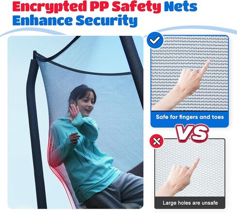 شبكة ترامبولين ORCC - شبكة ترامبولين بديلة لـ 6-8 أقطاب مستقيمة - ترامبولين بإطار دائري 10FT 12FT 14FT 15FT (شبكة بديلة فقط) in Kuwait