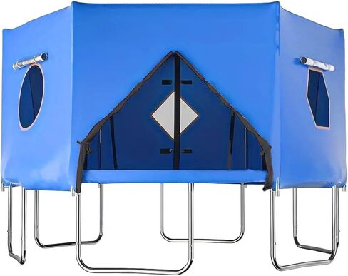 غطاء خيمة ترامبولين بطول 14 قدمًا (خيمة فقط)، غطاء ظل ترامبولين أكسفورد مقاوم للماء لترامبولين مستدير ذو 6 أقطاب مستقيمة مع حماية من الأشعة فوق البنفسجية، ونوافذ شبكية وباب بسحاب in Kuwait