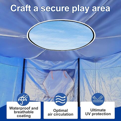غطاء خيمة ترامبولين بطول 14 قدمًا (خيمة فقط)، غطاء ظل ترامبولين أكسفورد مقاوم للماء لترامبولين مستدير ذو 6 أقطاب مستقيمة مع حماية من الأشعة فوق البنفسجية، ونوافذ شبكية وباب بسحاب in Kuwait