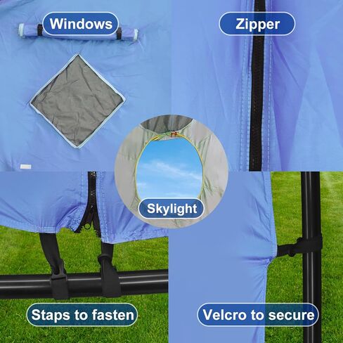 غطاء خيمة ترامبولين بطول 14 قدمًا (خيمة فقط)، غطاء ظل ترامبولين أكسفورد مقاوم للماء لترامبولين مستدير ذو 6 أقطاب مستقيمة مع حماية من الأشعة فوق البنفسجية، ونوافذ شبكية وباب بسحاب in Kuwait