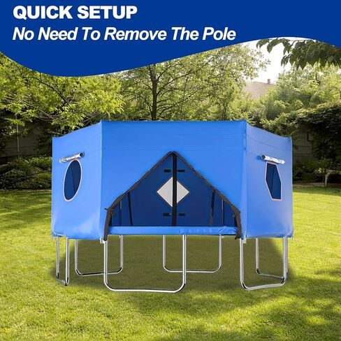 غطاء خيمة ترامبولين بطول 14 قدمًا (خيمة فقط)، غطاء ظل ترامبولين أكسفورد مقاوم للماء لترامبولين مستدير ذو 6 أقطاب مستقيمة مع حماية من الأشعة فوق البنفسجية، ونوافذ شبكية وباب بسحاب in Kuwait