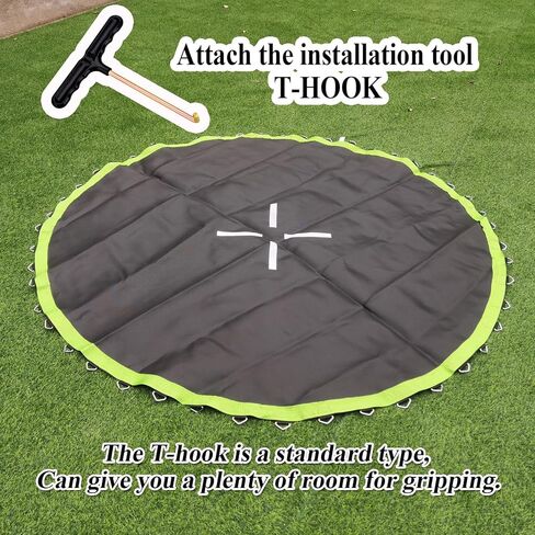 حصيرة استبدال الترامبولين، القطر: 105.5 بوصة، تناسب إطارًا بطول 10 أقدام، مع حلقات على شكل حرف V مقاس 54/56/60/64 للاختيار وأداة زنبركية، تناسب زنبركات مقاس 5.3 بوصة - 5.7 بوصة، مقاومة للأشعة فوق البنفسجية in Kuwait