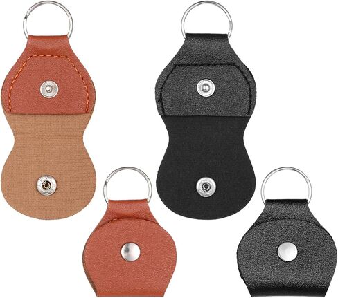 4 Pcs Guitar Pick Holder Keychain Guitar Pick Storage Case Bag for Guitars Players Musicians Black Brown in Saudi Arabia