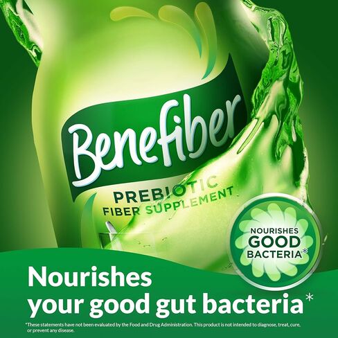 مسحوق مكملات الألياف الغذائية اليومية بريبايوتك من Benefiber لصحة الجهاز الهضمي، طبيعي 100%، واضح وخالي من الطعم، 38 حصة / 5.4 أونصة in Kuwait