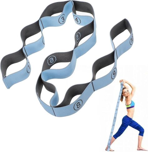 TIESOME Stretch Strap, Elastic Yoga Stretching Strap Multi-Loop for Physical Therapy Pilates Yoga Dance & Gymnastics Exercise and Flexible Pilates Stretch Band in Saudi Arabia