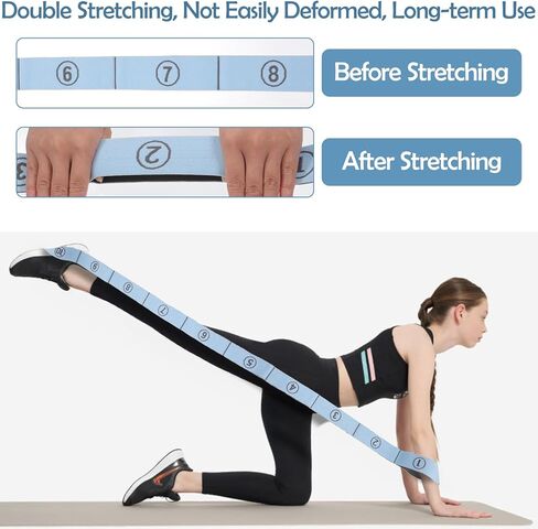 TIESOME Stretch Strap, Elastic Yoga Stretching Strap Multi-Loop for Physical Therapy Pilates Yoga Dance & Gymnastics Exercise and Flexible Pilates Stretch Band in Saudi Arabia