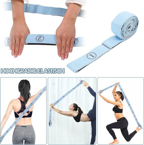 TIESOME Stretch Strap, Elastic Yoga Stretching Strap Multi-Loop for Physical Therapy Pilates Yoga Dance & Gymnastics Exercise and Flexible Pilates Stretch Band in Saudi Arabia