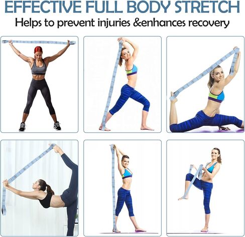 TIESOME Stretch Strap, Elastic Yoga Stretching Strap Multi-Loop for Physical Therapy Pilates Yoga Dance & Gymnastics Exercise and Flexible Pilates Stretch Band in Saudi Arabia