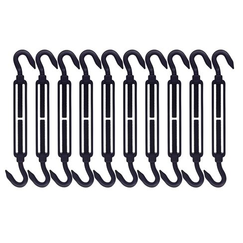 5 Pack Black Stainless Steel M6 Hook and Eye Turnbuckle, Heavy Duty Wire Rope Tensioner, Adjustable Hardware Kit for DIY String Light and Picture Hanging, Shade Sail, Cable Tightening in Kuwait