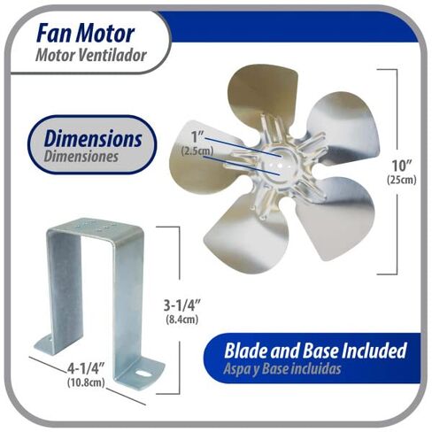 Appli Parts APFM-161E 16W Condenser and Evaporator Fan Motor 115V 60Hz 0.95A, Includes 10in Aluminum Fan Blade and Mounting Base, Universal in Saudi Arabia