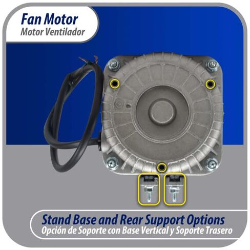 Appli Parts APFM-161E 16W Condenser and Evaporator Fan Motor 115V 60Hz 0.95A, Includes 10in Aluminum Fan Blade and Mounting Base, Universal in Saudi Arabia