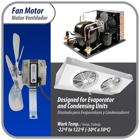 Appli Parts APFM-161E 16W Condenser and Evaporator Fan Motor 115V 60Hz 0.95A, Includes 10in Aluminum Fan Blade and Mounting Base, Universal in Saudi Arabia