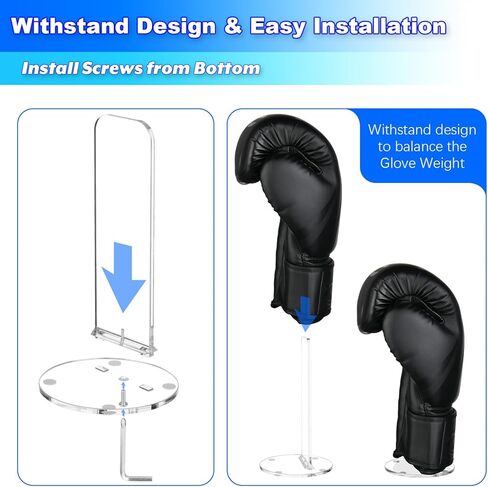 Cosmos 1 Pair Boxing Glove Holder Rack Boxing Gloves Display Stand Sports Gloves Vertical Display Rack Desk Stand, Acrylic Stand & Withstand Design in Saudi Arabia