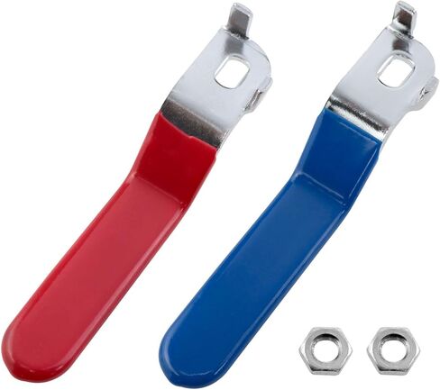 Lovelysp Lever Handle for Ball Valve Stainless Steel Ball Valve Handle with Mounting Nuts Lever Handle for Replacement Quarter Turn Spigot (Aperture 5x8x2mm Blue and Red) 2PCS in Saudi Arabia