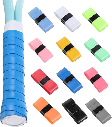 12PCS Tennis Tape for Racket Grip, Tennis Racket Grip Tape, Sweat Absorbing Handle Wrap for Badminton Pickleball Fishing (Multicolor) in Saudi Arabia