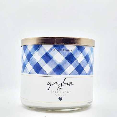 Bath & Body Works, White Barn 3-Wick Candle w/Essential Oils - 14.5 oz - Gingham in Saudi Arabia