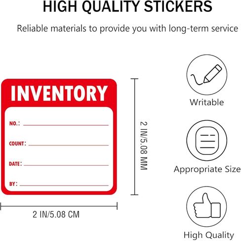 Inventory Control Labels 600 Roll Color Coding Inventory Organizer Stickers 2x2 Inch Red Fluorescent Inventory Management Stickers for Shipping Handling Packing Moving Marking Organizing Items in Saudi Arabia