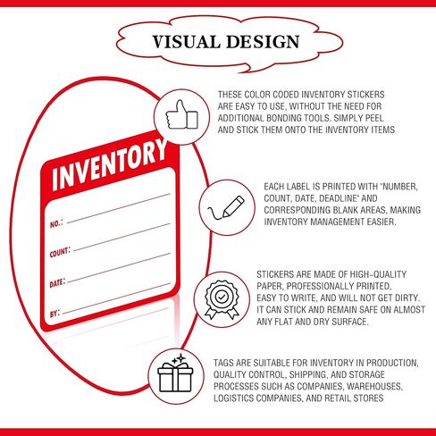 Inventory Control Labels 600 Roll Color Coding Inventory Organizer Stickers 2x2 Inch Red Fluorescent Inventory Management Stickers for Shipping Handling Packing Moving Marking Organizing Items in Saudi Arabia