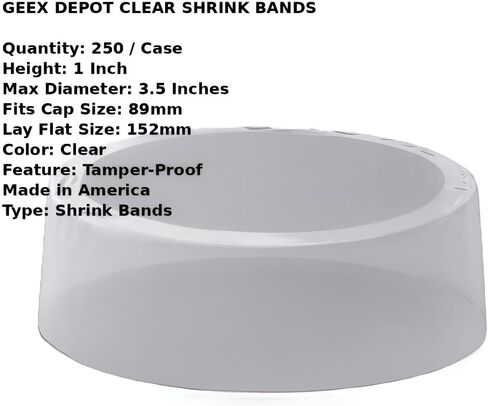 أشرطة انكماش شفافة بقطر أقصى يبلغ 3.5 بوصة للأغطية مقاس 89 مم - أختام الانكماش الحراري الواضحة للجرار والزجاجات والحاويات - أشرطة إغلاق أمان غير مثقبة in Kuwait