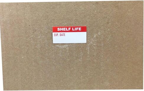 White and Red Shelf Life Labels, 3/4 x 1 1/2 Inch Semi Gloss Expiration Date Stickers, 500 Total Adhesive Labels on a Roll for Food Safety, Prep Dating, and Inventory Control – Made in the USA in Saudi Arabia