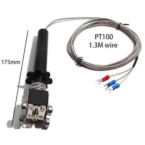 PT100 4 Roller Wheels Thermocouple Probe Handle Shape Sliding Temperature Sensor 175MM 1.3M Wire 3 U Connector 1Pcs in Saudi Arabia