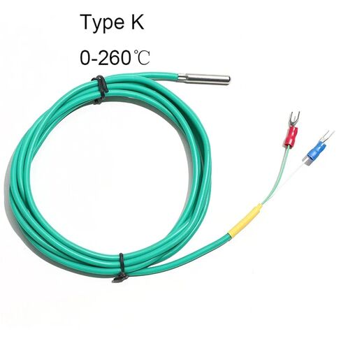 K Type Temperature Sensor Thermocouple 0~260°C Degree 4x30mm 316 Metal Probe Size 1Pcs(Length 2m) in Saudi Arabia