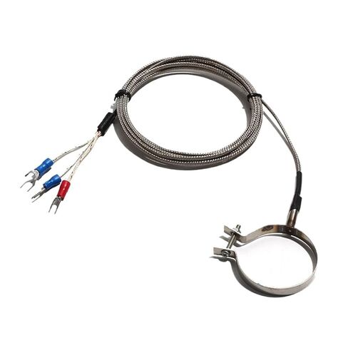 Hoop Thermocouple Temperature Detection Wire K/E Type PT100 35/38/40/42/45mm Stainless Steel Circular Probe Sensor 1Pcs(PT100,Coil Dia 40mm) in Saudi Arabia